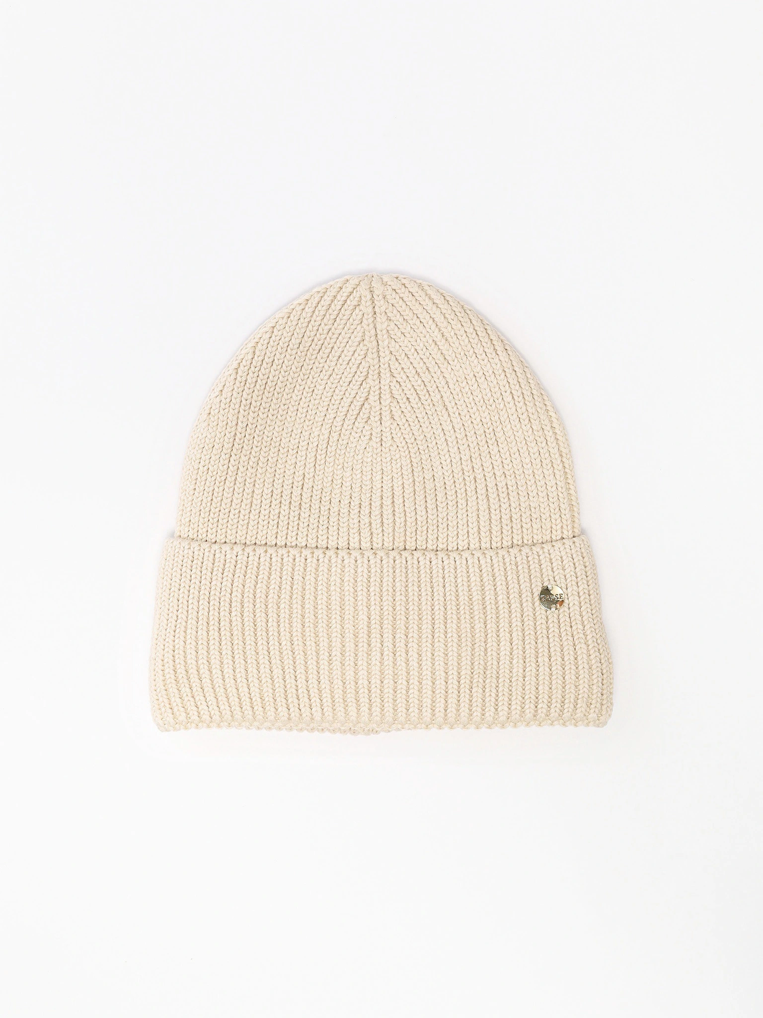 Шапка-бини из смесовой вискозы с отворотом на подкладе в ассортименте